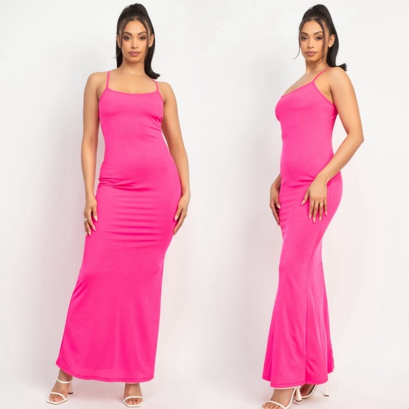 Double layered maxi drsss in hot pink - Picture 5 of 12